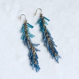 Brand New Aqua Blue beaded earrings